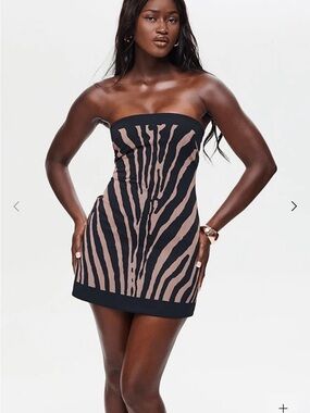 MURCI ZINNIA BANDEAU ILLUSION ZEBRA MINI DRESS